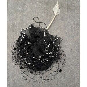 Black & White Fascinator Style Hat Wedding Guest Dramatic Royal Old Money Chic